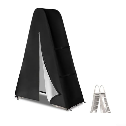 CNANRNANC Bâche pour échelle de piscine résistante aux intempéries et à la poussière, conçue pour une utilisation en extérieur et protection des échelles de piscine standard à cadre A (210D)