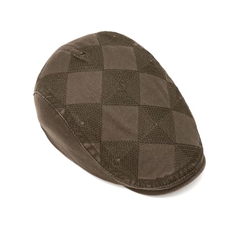 Image of Quanhaigou Men's Cotton Flat Ivy Gatsby Newsboy Driving Hat Adjustable Irish Cabbie Ivy Driving Hunting Cap