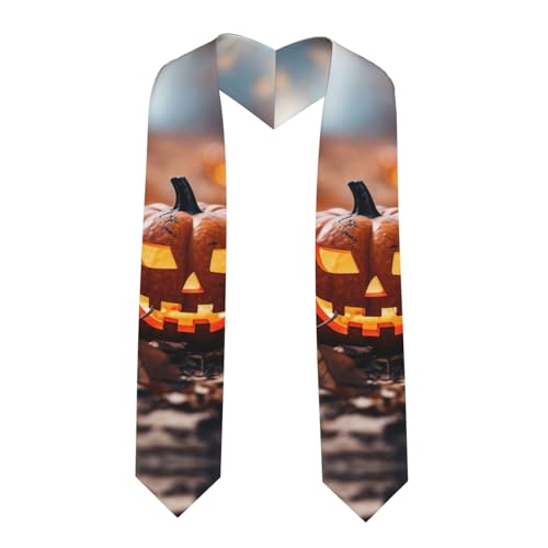 Langhbozdp - Chal de graduación elegante con estampado de calabazas de Halloween, banda de graduación unisex, graduación académica, Esquina afilada, talla �nica