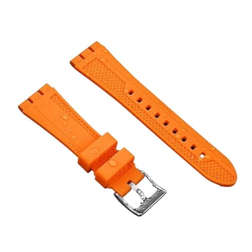 Correa de reloj de silicona 19mm 21mm para Swatch YVS496 YVS495 YVS400 negra 5