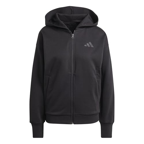 adidas Womens All SZN Fleece Full Zip Hoodie Black X-Large