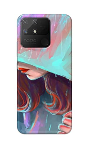 Image of PRINTFIDAA Pretty Woman Under The Umbrella Painting Printed Designer Hard Case for Realme Narzo 50A Back Cover -(e) RPM1007