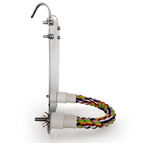 Haokaini Vogel Spiegel Speelgoed Met Touw Baars Papegaai Bite Speelgoed Met Grote Spiegel Papegaai Klauw Vogelkooi Baars… - Afbeelding 8