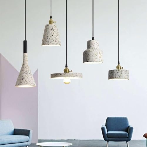 Lámpara de techo de terrazo E27 con diseño nórdico industrial para comedor 3