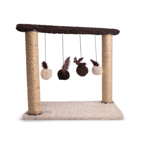 Arranhador para Gatos Poste com 4 brinquedos Cat Line (Cappuccino)