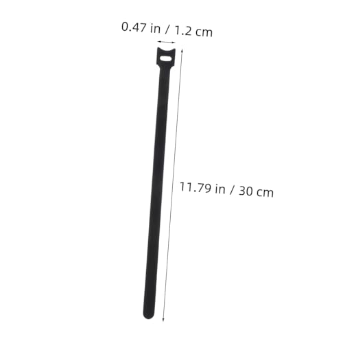 jojofuny 100 piezas de sujetacables reutilizables con cierre de gancho y bucle, cintas para cables resistentes de 12mm x 300mm para organización de escritorios miniatura 2