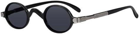 Eyekepper Sunshine Readers Spring Temple Vintage Mini Small Oval Round Reading Sunglasses Grey Lens +3.0