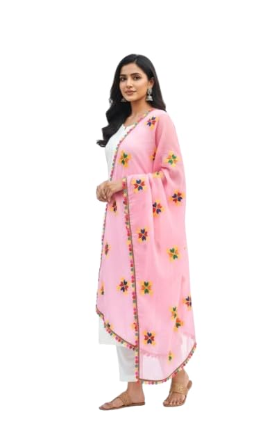 Floral Embroidered Nazneen Phulkari Dupatta For Women | Best Dupatta for Kurti, Salwar Suit & Ethnic Outfits | Festive & Wedding Dupatta | Chunni for Girls | Elegant Chunni & Odhni-picture-42
