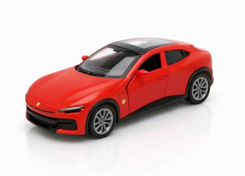 Image of 1:36 Scale Ferrari Sport Toy Car - DieCast Alloy Pull Back Toy Vehicle with Openable Doors, Realistic Detailing Sports Car Model for Kids, Boys & Collectors (Color as per Stock)