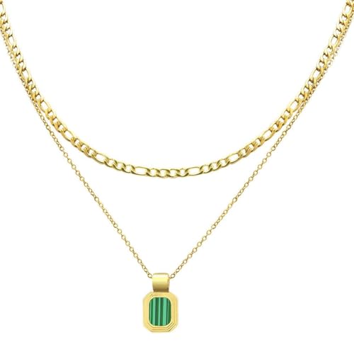 Collier Feng Shui pendentif géométrique double couche, le cadeau idéal pour femme