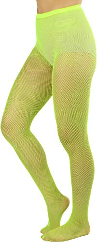 Meia-calça feminina sem costura e sem costura da ToBeInStyle, Neon Yellow With Silver Glitter, One Size