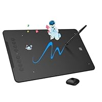 XP-Pen DECO01V2 Grafik-Tablet, Zeichnen, 10 x 6 Zoll, passiver Eingabestift, 8192 Stufen, Neigung und 8 Shortcuts, kompatibel mit Windows/Mac OS/ChromeBook/Android