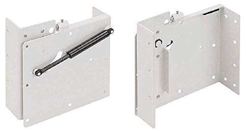 Preisvergleich Produktbild Gedotec Klappbeschlag Klappbett-Beschlag querliegend für Betten / Bettbeschlag für Matratzen bis 2000 mm / Stahl weiß lackiert / Tragkraft bis 200 kg / 1 Garnitur - Schwenkbeschlag selbsttragend