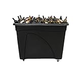 Chabrias Ltd Mobile Glass Bottle Recycling Bin, 208 L Bottle Skip/Bar Truck – Heavy-Duty UK-Made, Leak-Resistant Smooth Interior, Stackable Design, 4 Swivel Castor Wheels – Black