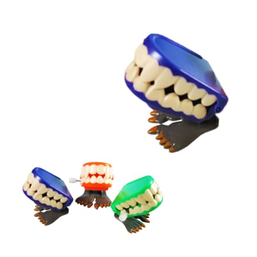 VOSAREA 6Pcs Chattering Teeth Wind Up for Novelty Walking Teeth with Feet Random Colors Fun for Halloween and Parties