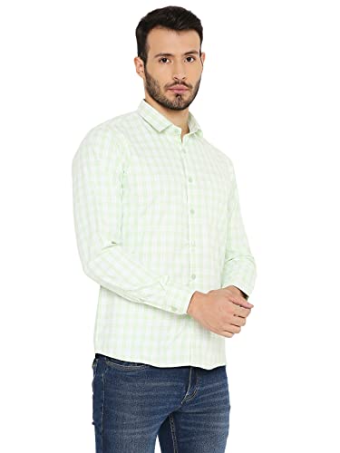 Image of Maharaja Slim Fit Small Checks Shirt for Men