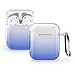 Produktbild kwmobile Hülle kompatibel mit Apple AirPods - Softcase Schutzhülle Etui Case Cover Kopfhörer Zwei Farben Dunkelblau Transparent