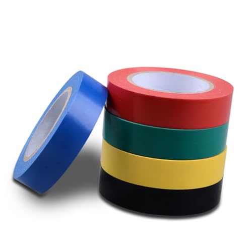 WEKADRIN PVC Electrical Insulation Tape Vinyl Adhesive Tape Flame Resistant for Industrial Home Wiring and High-voltage Cable Repair Red