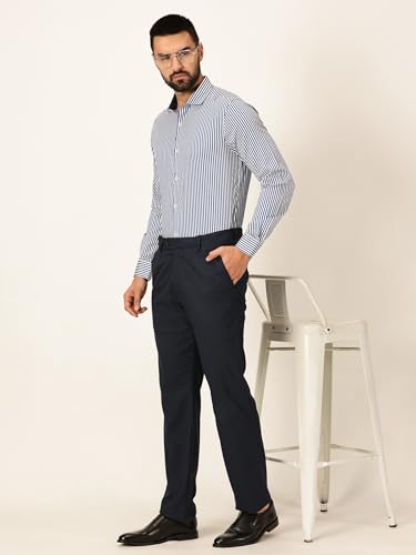 Image of Thomas Scott Men's | Stripes | Full Sleeve | Slim Fit | 100% Cotton | Cutaway | Formal Shirt