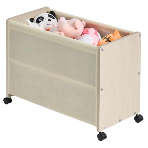 FOUCSSOMEI Toy Box, Toy Chest, Toy Box for Living Room, Kids Toys Storage Decorative, with Metal Frame, White, Patented Design