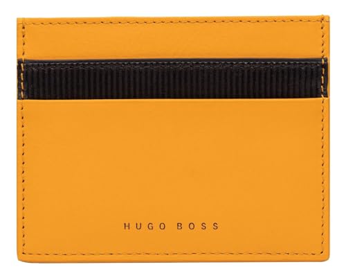 Credit Card Holder Hugo Boss Matrix compact en cuir jaune