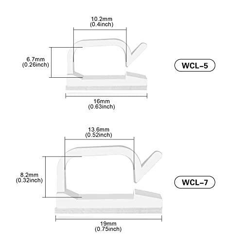 image for XHF 3/4” Adhesive Cable Wire Clips White 60pcs, Cable Staples Outdoo