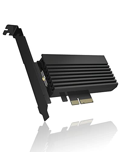 ICY BOX PCI Express Card, M.2 NVMe SSD to PCIe 4.0 Adapter, Cooler, LED Lighting, M-Key, 2230, 2242, 2260, 2280, Black, IB-PCI214M2-HSL