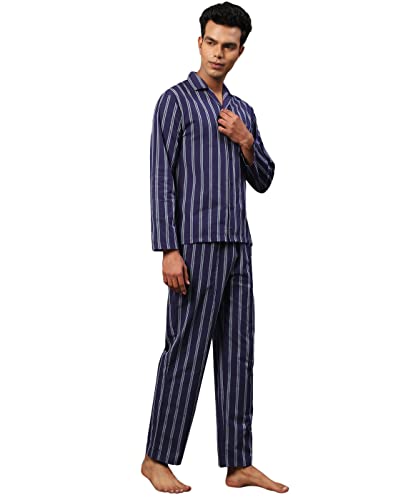 Image of B STORIES Men's 100% Cotton Full Sleeve PJ Set - Checkered Nightwear Set | Soft Loungewear | Comfortable Sleepwear | Stylish Casual Home Wear Shirt & Pant (S-XXL)