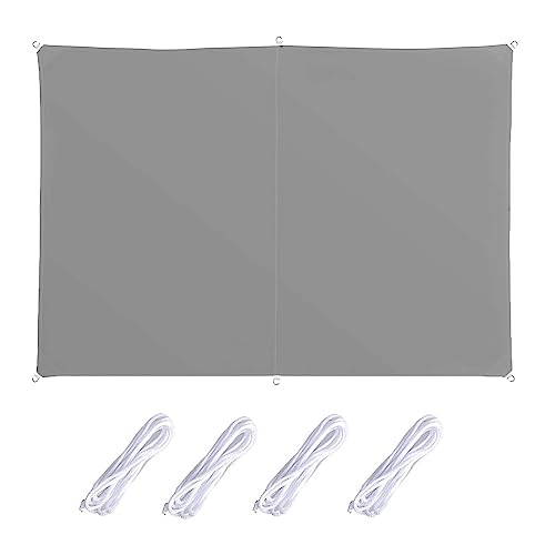 Voile d'ombrage imperméable 6.5x8 m gris clair pour jardin - 2