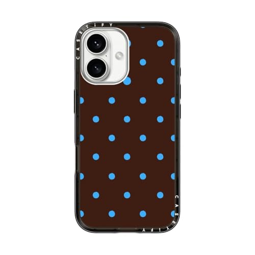 CASETiFY �R���p�N�g iPhone 16 �P�[�X [���^�y��/�ϏՌ�/�ČRMIL�K�i] - Classic Dottie (Brown) - �N���A �u���b�N