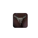 Sexy Sparkly Blue Crystal Thong Panties Jewelry Summer Red Heart Crystal Adjustable Bikini Rhinestone G String Thong Festival Rave Waist Belly Body Chain Jewelry for Women (Tassel-Silver)