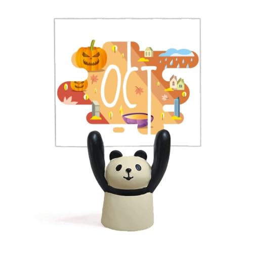 Porte-mémo panda en dessin animé et illustration d'octobre pour décoration de bureau chic