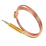 PRETYZOOM Thermoelement für Kaminteile aus Kupfer mit Überhitzungsschutz und Temperaturmessung M8 Gewindeschraube Geeignet für Indoor Holzscheit Heizgeräte in Gold