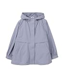 [ハニーズ] アウター ジャンパー ジャケット はっ水 UVカット 大きいサイズ 撥水加工 フード付き レディース ケープ風フードブルゾン 773042853345 スモーキーブルー Ｍ