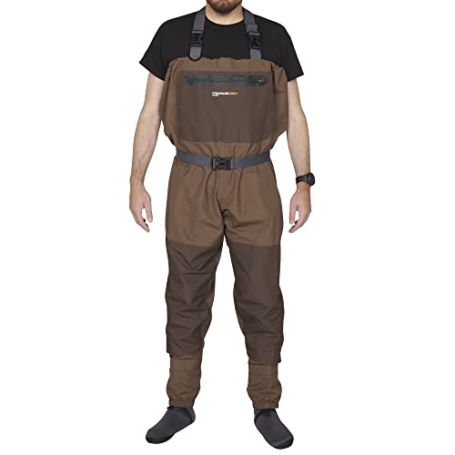Vadeador Compass 360 Deadfall transpirable STFT para pesca en color marrón topo 2