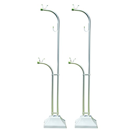 豊臣金属 物干し台アルミ物干し物干しスタンドESF-LONG+プラスチックカバー付コンクリベース付き本体カラー:シルバー(キャップ:ブルー)