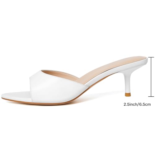 Image of Mostrin Kitten Heels for Women Pointed Toe Vintage Mules Heels Sexy Slip on Stiletto Backless Sandals for Party Wedding Daily