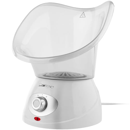 Clatronic® 2in1 Gesichtssauna und Inhalationsgerät | Face Steamer inkl. Aromaaufsatz & Inhalator | zur kosmetischen Gesichtspflege & Inhalation | 3-Stufen für bedarfsgerechte Dampfdosierung | GS 3656