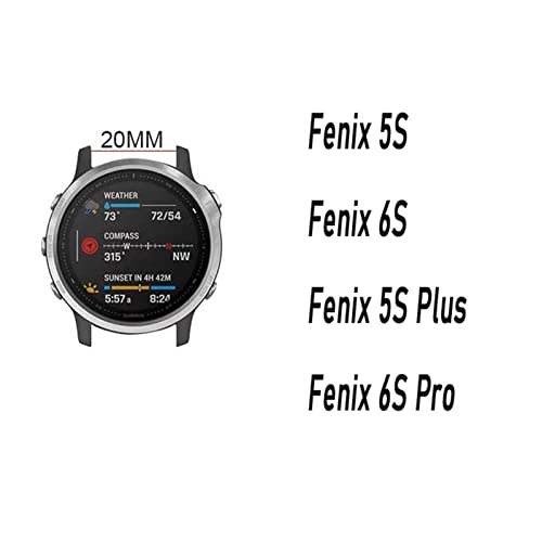 Correa de silicona de 20 mm para Garmin Fenix 5S con hebilla oro rosa 7
