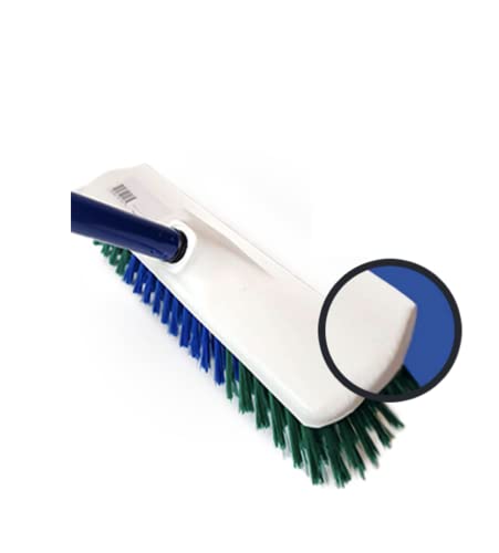 Blue Turtle Replacement Head for Floor Scrub Brush - 2-in-1 Scrub Brush with Squeegee - Strong Bristles for Cleaning Patio, Garage, Bathroom, Shower, Deck, Tile - Long Handle Not Included