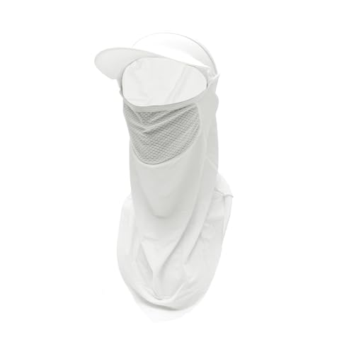 INFINAUTO Bufanda Triangular Semi Envuelta con Visera UV Escudo Facial Filtro De Poliéster Cubrebocas Multiuso para Cuello Protección Solar Transpirable Blanco 1 Pcs