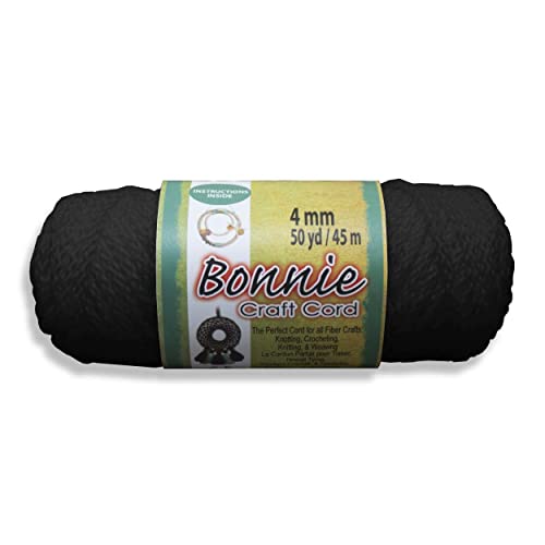 Bonnie Macrame Craft Cord 4mmX50yd - Black