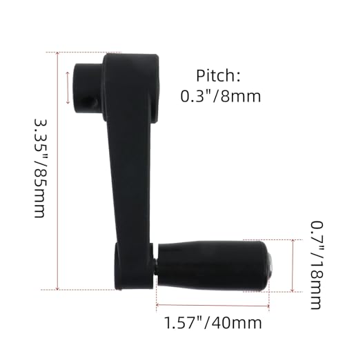 Image of 1 Set 3.35 Inch Nylon Crank Handle for Industrial Machinery | 8mm Round Hole, Foldable Rotatable Design, Construction, Woodworking Projects, Furniture Maintenance, Cutting Process
