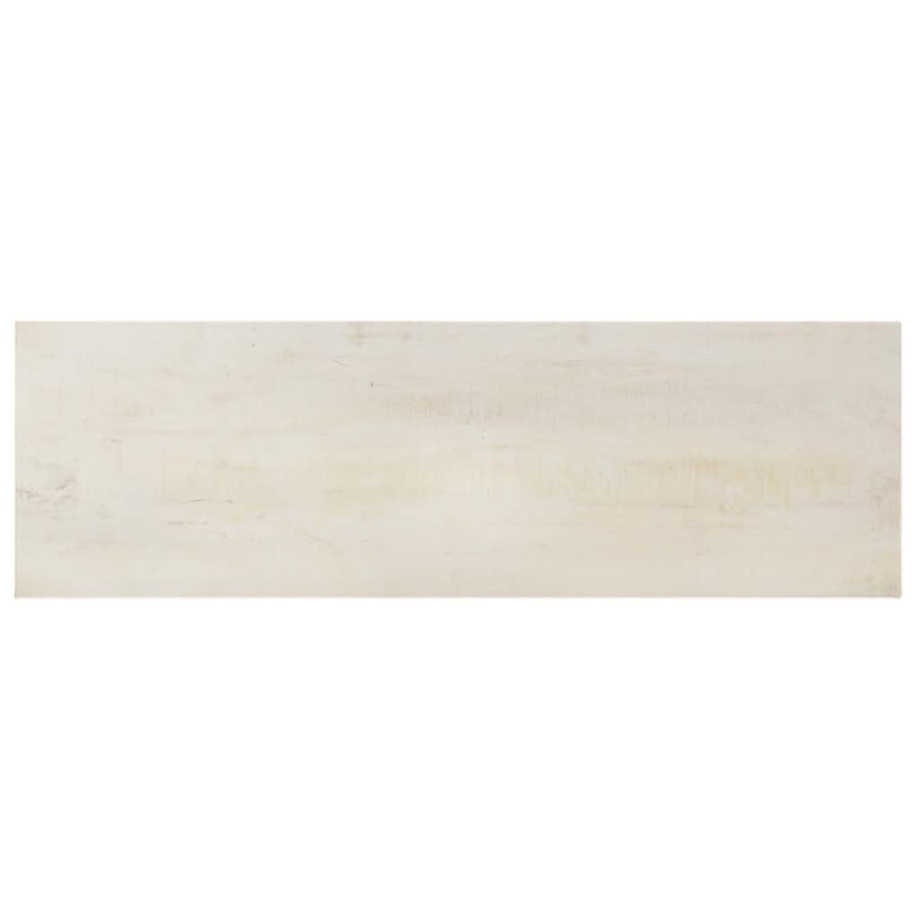 Tavolo consolle bianco in legno di mango grezzo, 115 x 35 x 77 cm, tavolino con ripiano e spazio per soggiorno, corridoio, ufficio, camera da letto, tavolino da caffè stabile con supporto a
