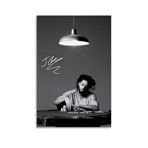 TPLLPK J Cole - Póster de música, pintura decorativa, lienzo, póster de pared e imagen artística moderna para decoración de dormitorio familiar, 16 x 24 pulgadas (40 x 60 cm)