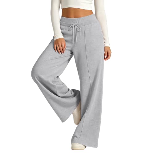 Womens Sweatpants Drawstring Elastic High Waisted Womens Jogger Pants Cozy Sports Running Sweats Jogger Pants Comfy Lounge Loose Fit Baggy Sweatpants Casual Solid Color Joggers with Pockets — view 5
