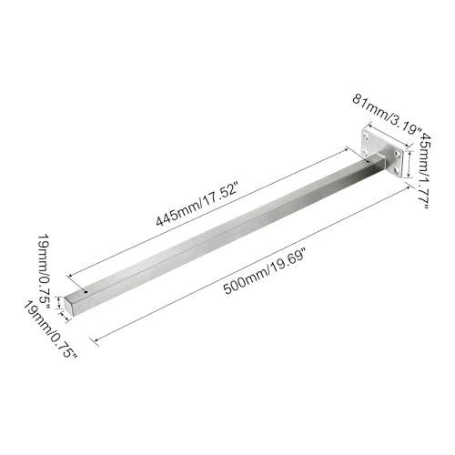 Fixations d'étagères flottantes de 50 cm avec tubes d'extension