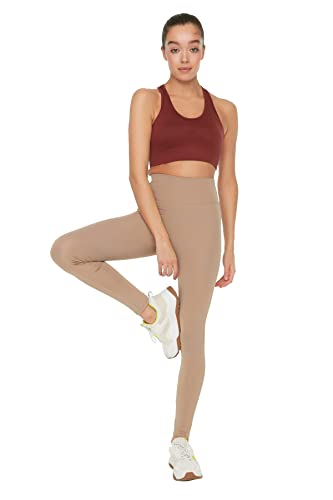 Pantalon de Yoga Femme Trendyol Vizon collant de sport extensible legging fitness roller legging