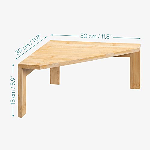 Navaris Bamboo Corner Shelf Unit - Free-Standing Corner Shelf for Kitchen Cabinet Cupboard Countertop Work Surface Storage Organizer 11.8"x11.8"x5.9" by NAVARIS - Image 6