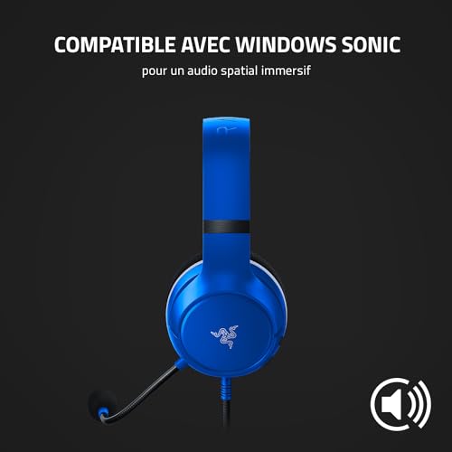 Razer Kaira X - Casque Gaming Filaire pour Xbox Series X|S (Haut-parleurs TriForce de 50mm, Microphone Cardioïde HyperClear, Commandes intégrées, Compatibilité Multiplateforme) Bleu